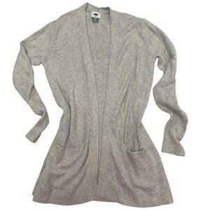Old Navy Women‎ Size XS Tall Heather Gray Open Front Long Line Cardigan Sweater